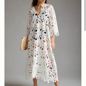 White Floral Lace Cover-Up Dress NWOT